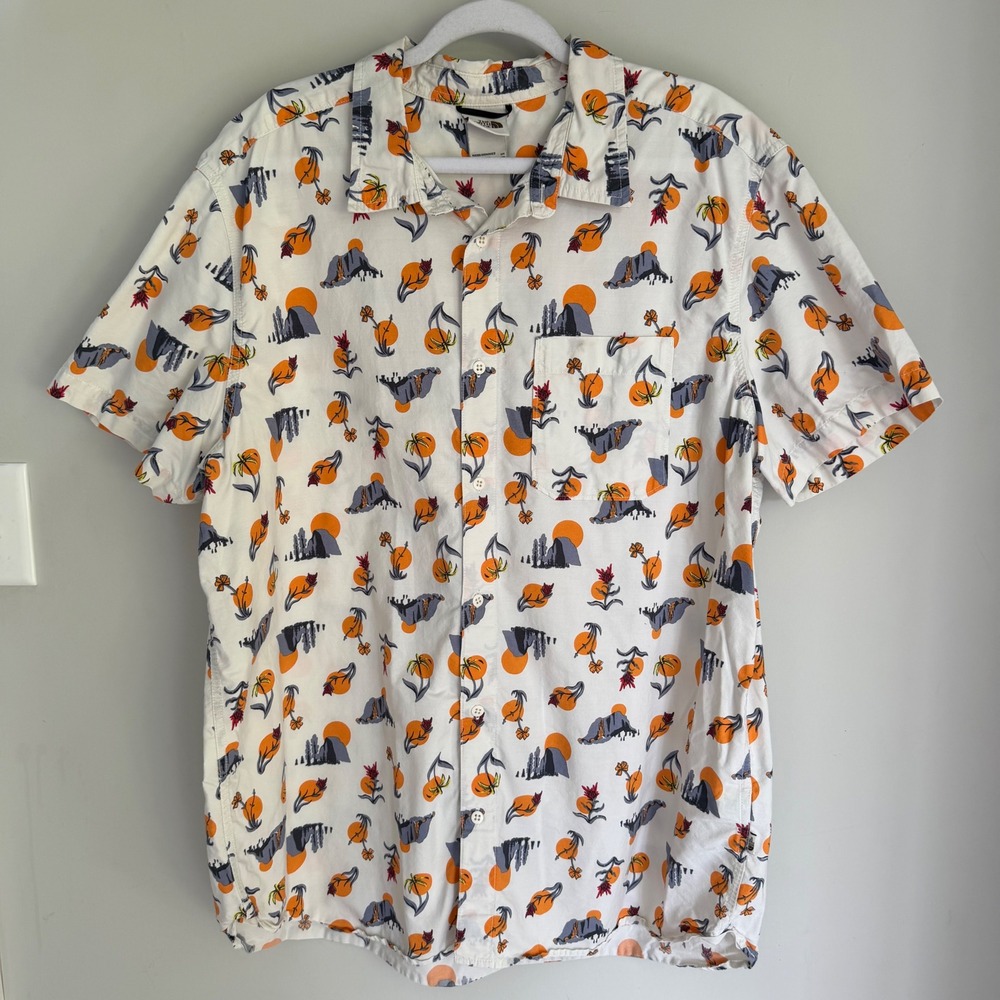 The North Face Baytrail Valley Sun Button Down Shirt Cotton Short Sleeve XXL